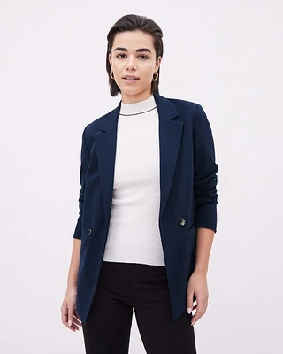 RW&CO. - Navy Loose Open Double-Breasted Blazer Night Sky