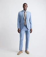 Pantalon de Complet Bleu Ciel à Carreaux Coupe Étroite