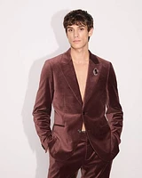 Slim-Fit Velvet Suit Blazer