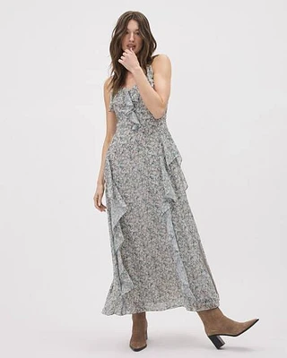 Crinkle Chiffon Maxi Dress with Ruffles