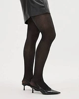 Black Tights with Metallic Fibres