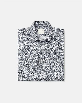 Tailored-Fit Dress Shirt with Blurry Floral Pattern