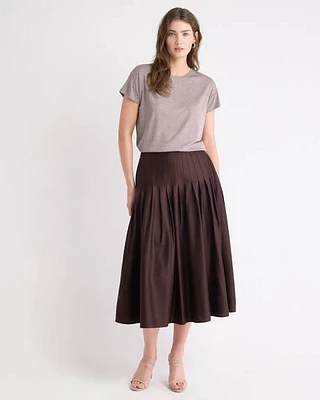 Ultra-High-Rise Twill Midi Skirt