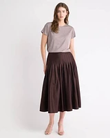 Ultra-High-Rise Twill Midi Skirt