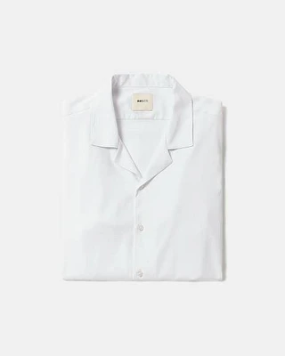 Chemise Habillée Blanche Style Tricot à Coupe Étroite Manches Courtes