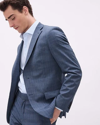 Slim-Fit Checkered Suit Blazer