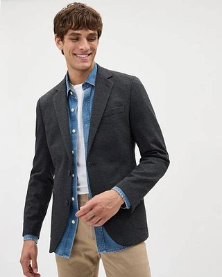 Slim-Fit Textured Knit Blazer