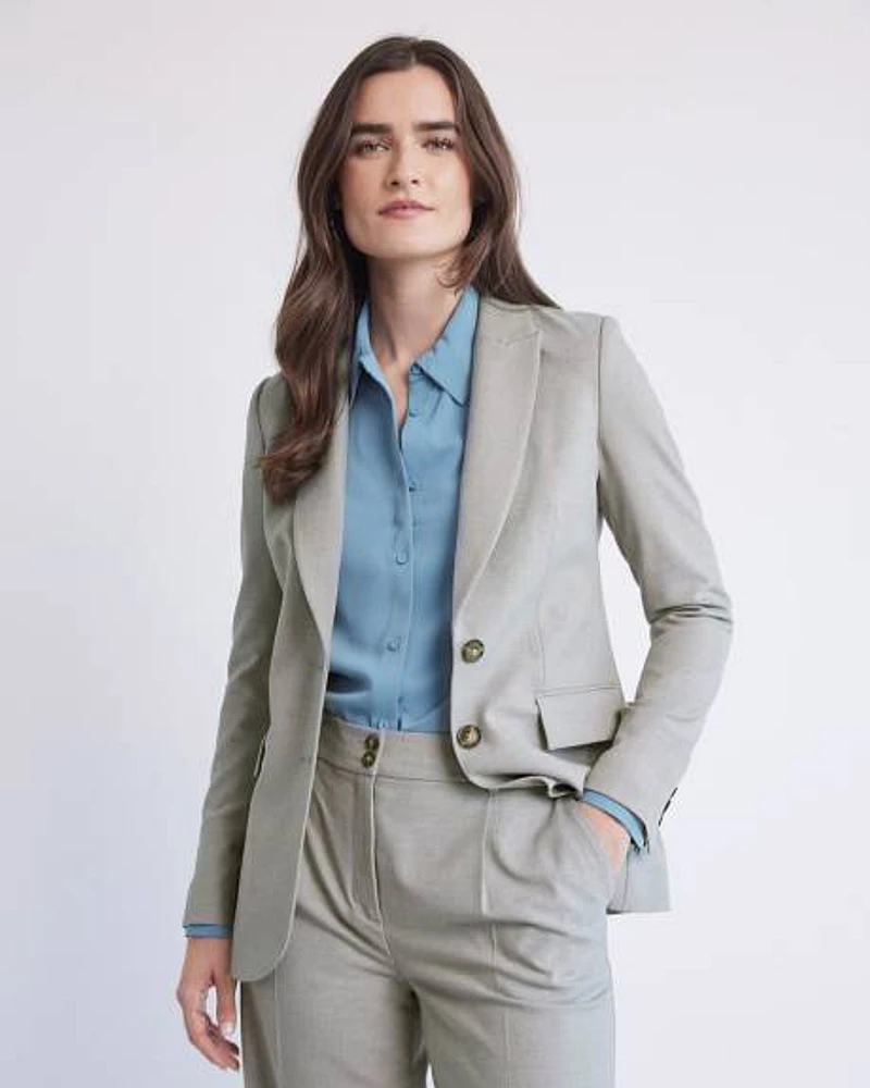 Fitted Two-Button Taupe Blazer