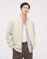 Light Beige Bomber Jacket