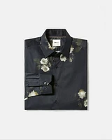 Slim-Fit Dress Shirt with Floral Pattern