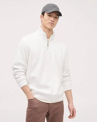 Long-Sleeve Half-Zip Mock-Neck Sweater