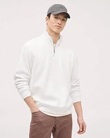 Long-Sleeve Half-Zip Mock-Neck Sweater