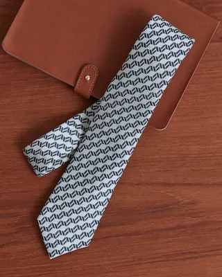 Geo Blue and Mint Regular Tie