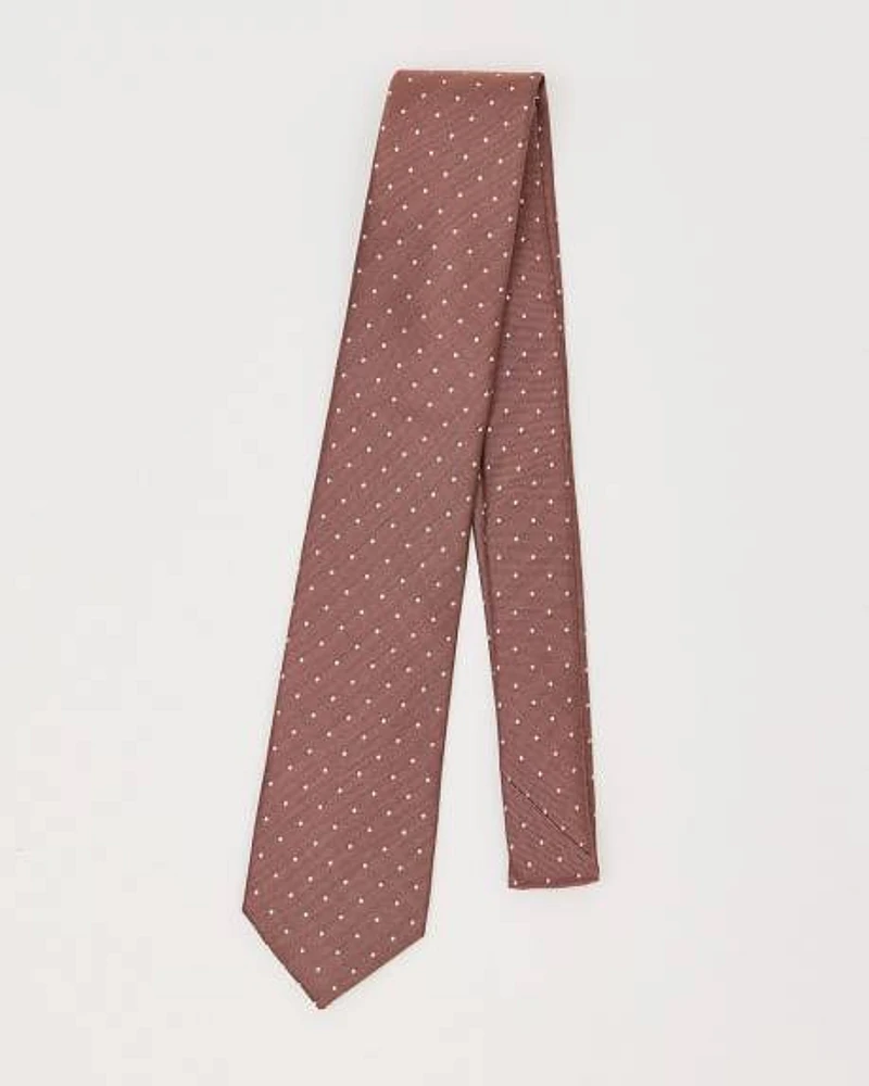 Pink Regular Tie with Micro Dots