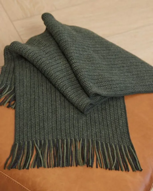 Plaid Blanket Scarf with Fringes