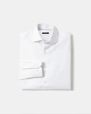 RW&CO. - Tailored-Fit White Dress Shirt with Discrete Pattern Bright