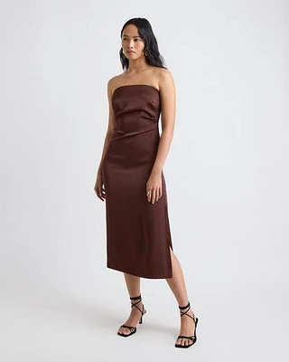 Satin Midi Tube Dress