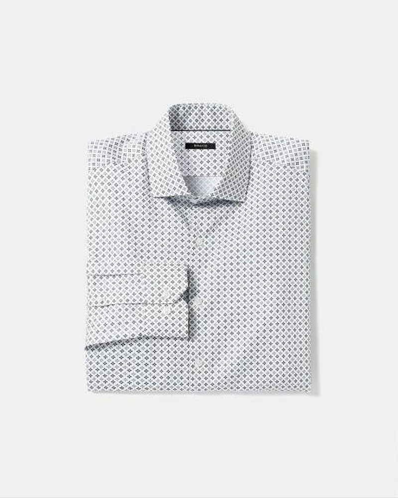 Slim-Fit Dress Shirt with Diamond Pattern