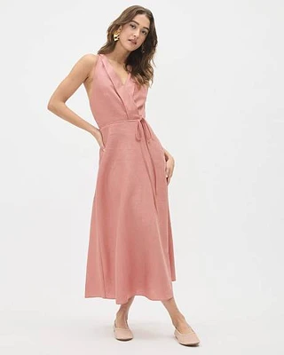 Fit and Flare Sleeveless Maxi Linen Dress