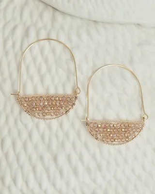 Beaded Fine Hoop Earrings