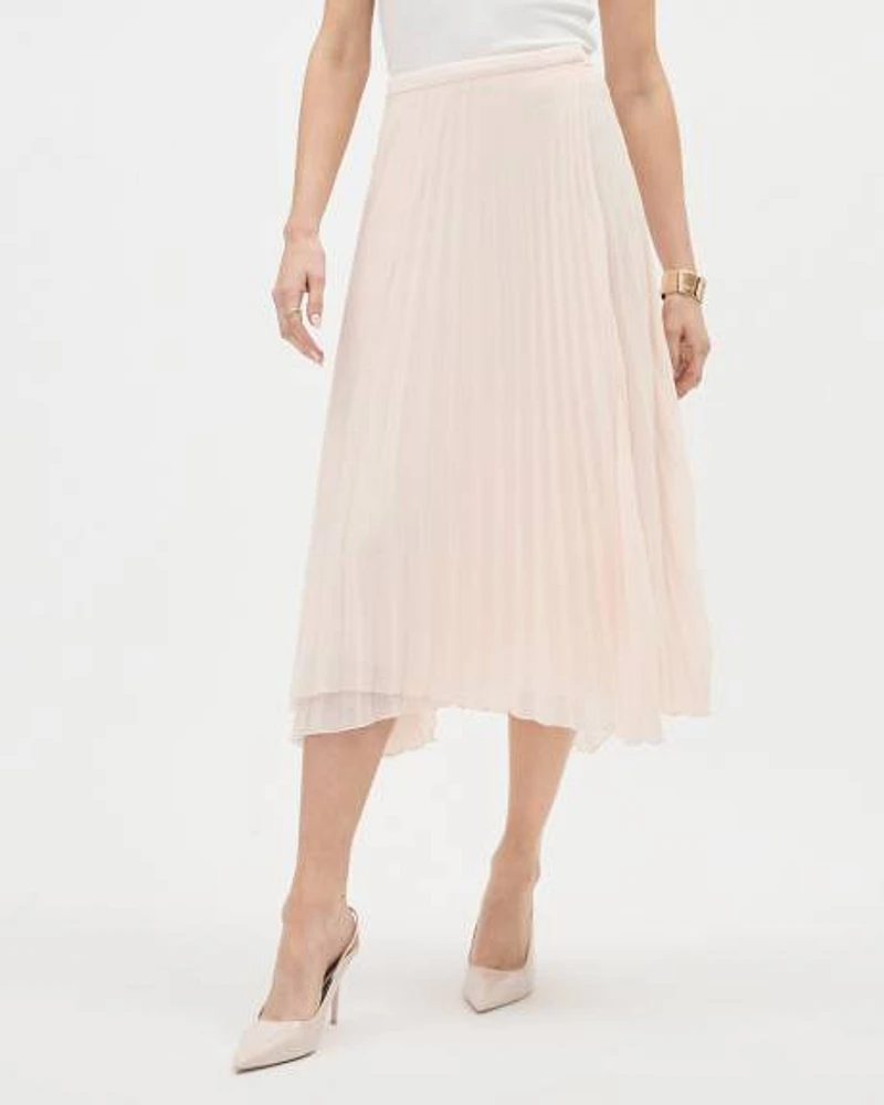 Pleated High-Rise Flare Maxi Skirt