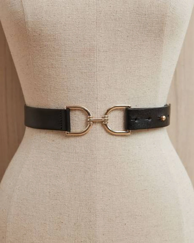 Waist Leather Belt with Metal Buckle