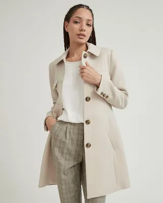 RW&Co Twill Buttoned Coat with Chest Pockets women