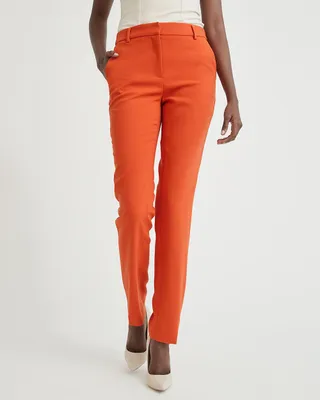 Burnt Orange Mid-Rise Slim Leg Pant - 31.5"
