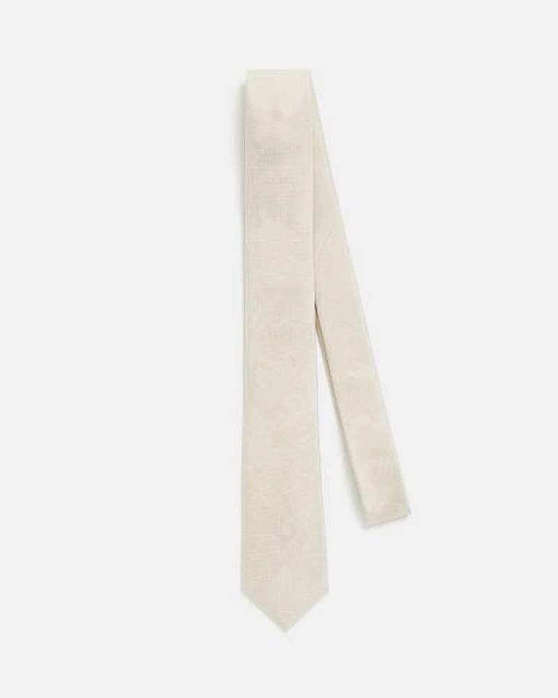 Linen-Blend Skinny Tie