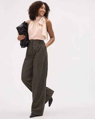 Tweed Wide-Leg High-Rise Pant