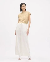 Linen Mid-Rise Wide-Leg Pant