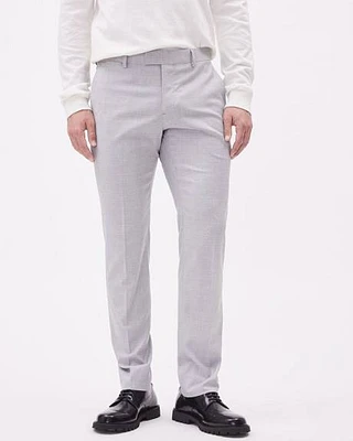 Slim-Fit Grey Checkered Suit Pant