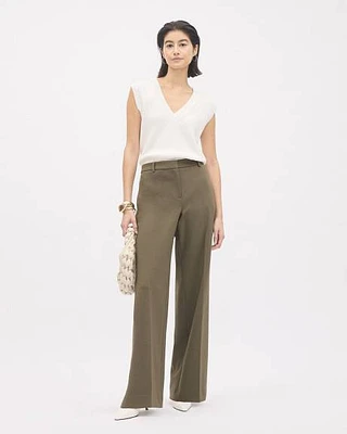 Mid-Rise Wide-Leg Heavy Twill Pant