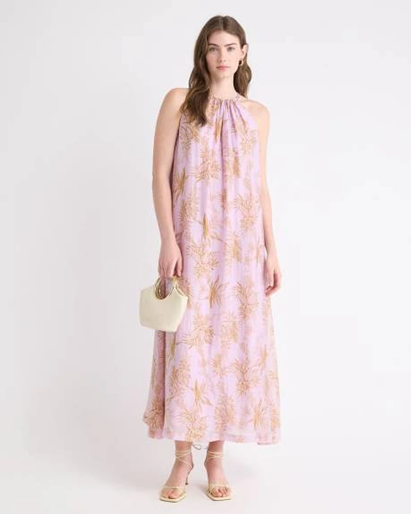 Robe Maxi Sans Manches à Col Licou