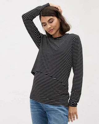 Striped Long-Sleeve Nursing Tee