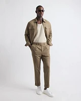 Pleated Tapered-Leg City Pant
