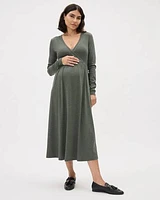 Nursing Wrap Ribbed Sweater Dress