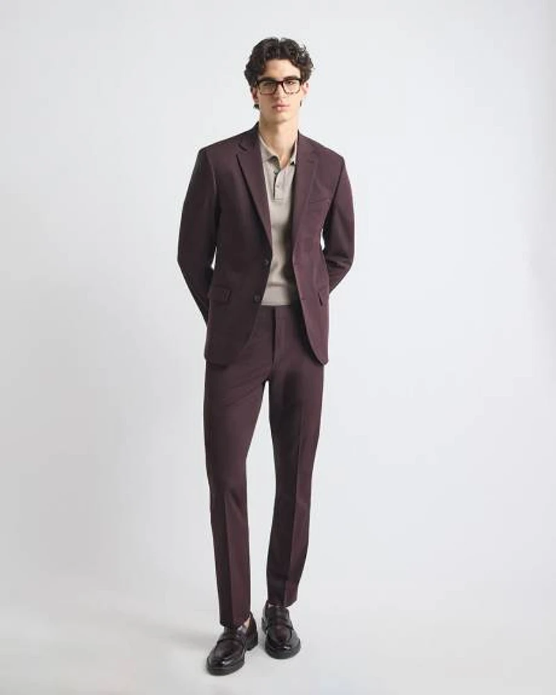 Slim-Fit Deep Berry Suit Pant