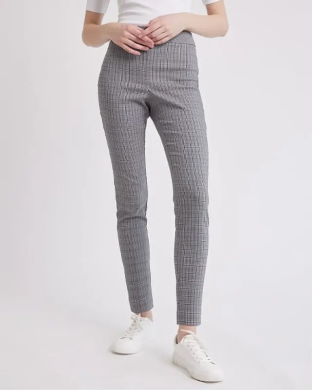 Checkered Teal Twill City Legging Pant