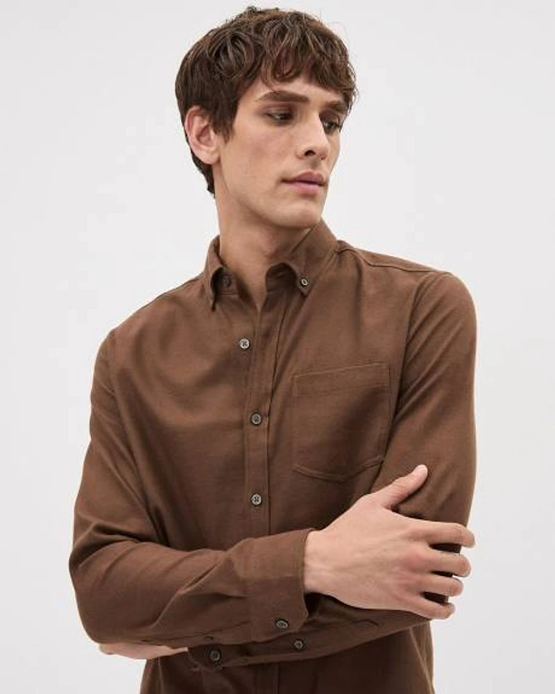 Slim-Fit Brushed Twill Shirt