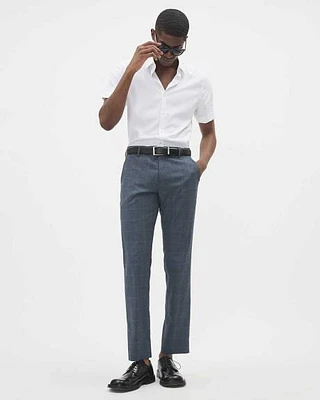 Tailored-Fit Blue Windowpane City Pant