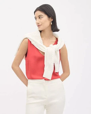 Sleeveless V-Neck Blouse