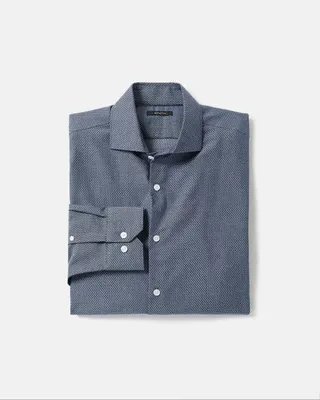 RW&CO. - Tailored-Fit Dobby Dress Shirt Navy Blazer