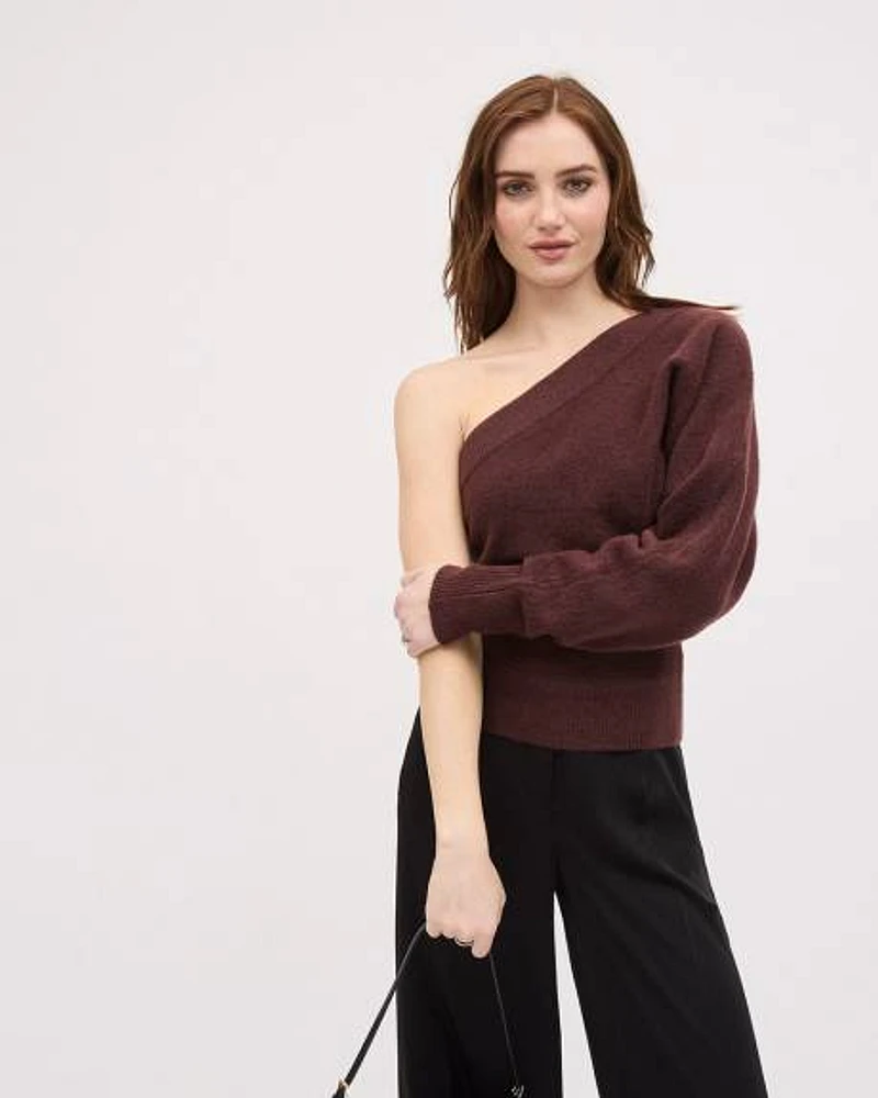 Single-Long-Sleeve Relaxed Sweater