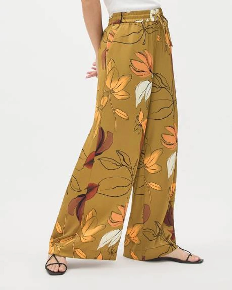 Satin High-Rise Wide-Leg Pant