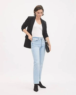 Wedgie Straight-Leg Cropped Jeans