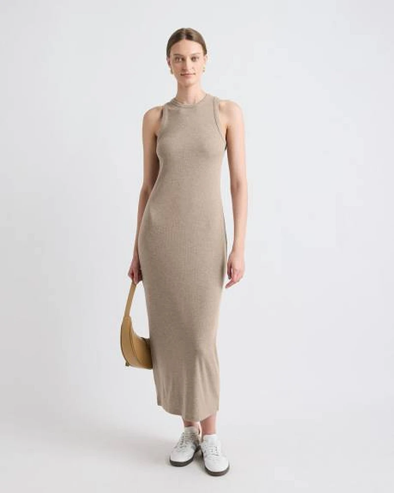 Robe Midi Côtelée Sans Manches
