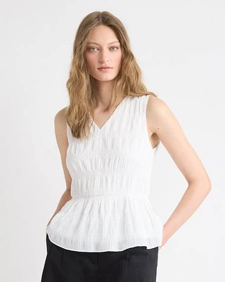 Blouse Péplum Sans Manches à Col V