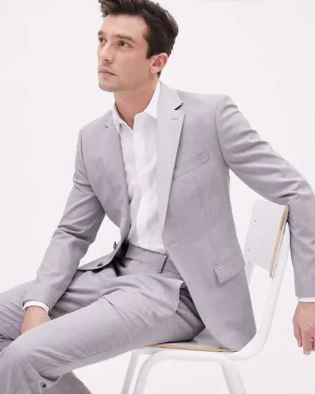 RW&CO. - Essential Light Grey Suit Blazer Flint