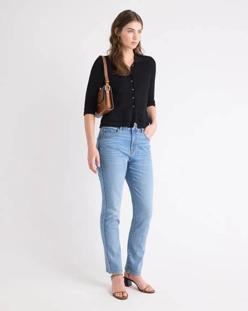 Straight Slim-Leg High-Rise Jeans